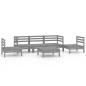 vidaXL Set Divani da Giardino 6 pz Grigio in Legno Massello di Pino vidaXL Set Divani da Giardino 6 pz Grigio in Legno Massello di Pino