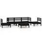 vidaXL Set Divani da Giardino 6 pz Nero in Legno Massello di Pino vidaXL Set Divani da Giardino 6 pz Nero in Legno Massello di Pino