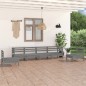 vidaXL Set Divani da Giardino 9 pz Grigio in Legno Massello di Pino vidaXL Set Divani da Giardino 9 pz Grigio in Legno Massello di Pino