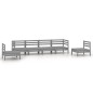 vidaXL Set Divani da Giardino 9 pz Grigio in Legno Massello di Pino vidaXL Set Divani da Giardino 9 pz Grigio in Legno Massello di Pino