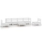 vidaXL Set Divani da Giardino 7 pz Bianco in Legno Massello di Pino