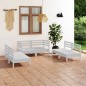 vidaXL Set Divani da Giardino 6 pz Bianco in Legno Massello di Pino vidaXL Set Divani da Giardino 6 pz Bianco in Legno Massello di Pino