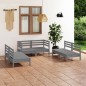 vidaXL Set Divani da Giardino 6 pz Grigio in Legno Massello di Pino