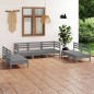 vidaXL Set Divani da Giardino 7 pz Grigio in Legno Massello di Pino vidaXL Set Divani da Giardino 7 pz Grigio in Legno Massello di Pino