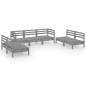 vidaXL Set Divani da Giardino 7 pz Grigio in Legno Massello di Pino vidaXL Set Divani da Giardino 7 pz Grigio in Legno Massello di Pino