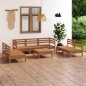 vidaXL Set Salotto da Giardino 8pz Marrone Ambra Legno Massello Pino