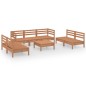 vidaXL Set Salotto da Giardino 8pz Marrone Ambra Legno Massello Pino