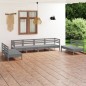 vidaXL Set Divani da Giardino 8 pz Grigio in Legno Massello di Pino vidaXL Set Divani da Giardino 8 pz Grigio in Legno Massello di Pino
