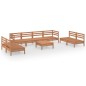 vidaXL Set Divani da Giardino 9 pz Miele in Legno Massello di Pino