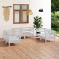 vidaXL Set Divani da Giardino 6 pz Bianco in Legno Massello di Pino vidaXL Set Divani da Giardino 6 pz Bianco in Legno Massello di Pino