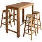 Tavolo e Sedie da Bar Set 5 pz in Legno Massello di Acacia