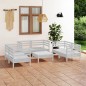 vidaXL Set Divani da Giardino 7 pz Bianco in Legno Massello di Pino vidaXL Set Divani da Giardino 7 pz Bianco in Legno Massello di Pino