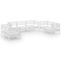 vidaXL Set Divani da Giardino 7 pz Bianco in Legno Massello di Pino vidaXL Set Divani da Giardino 7 pz Bianco in Legno Massello di Pino