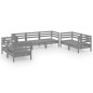 vidaXL Set Divani da Giardino 7 pz Grigio in Legno Massello di Pino