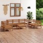 vidaXL Set Divani da Giardino 8 pz Miele in Legno Massello di Pino