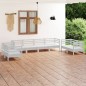 vidaXL Set Divani da Giardino 8 pz Bianco in Legno Massello di Pino vidaXL Set Divani da Giardino 8 pz Bianco in Legno Massello di Pino