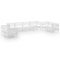 vidaXL Set Divani da Giardino 8 pz Bianco in Legno Massello di Pino vidaXL Set Divani da Giardino 8 pz Bianco in Legno Massello di Pino
