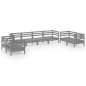 vidaXL Set Divani da Giardino 8 pz Grigio in Legno Massello di Pino vidaXL Set Divani da Giardino 8 pz Grigio in Legno Massello di Pino