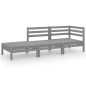 vidaXL Set Divani da Giardino 3 pz Grigio in Legno Massello di Pino vidaXL Set Divani da Giardino 3 pz Grigio in Legno Massello di Pino