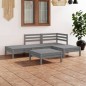 vidaXL Set Salotto da Giardino 5 pz in Legno Massello di Pino Grigio vidaXL Set Salotto da Giardino 5 pz in Legno Massello di Pino Grigio