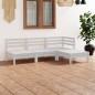 vidaXL Set Salotto da Giardino 4 pz in Legno Massello di Pino Bianco vidaXL Set Salotto da Giardino 4 pz in Legno Massello di Pino Bianco