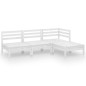 vidaXL Set Salotto da Giardino 4 pz in Legno Massello di Pino Bianco vidaXL Set Salotto da Giardino 4 pz in Legno Massello di Pino Bianco