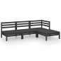 vidaXL Set Salotto da Giardino 4 pz in Legno Massello di Pino Nero vidaXL Set Salotto da Giardino 4 pz in Legno Massello di Pino Nero