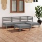 vidaXL Set Salotto da Giardino 5 pz in Legno Massello di Pino Grigio vidaXL Set Salotto da Giardino 5 pz in Legno Massello di Pino Grigio