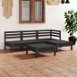 vidaXL Set Salotto da Giardino 5 pz in Legno Massello di Pino Nero vidaXL Set Salotto da Giardino 5 pz in Legno Massello di Pino Nero