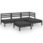 vidaXL Set Salotto da Giardino 5 pz in Legno Massello di Pino Nero vidaXL Set Salotto da Giardino 5 pz in Legno Massello di Pino Nero