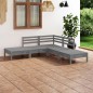 vidaXL Set Salotto da Giardino 5 pz in Legno Massello di Pino Grigio vidaXL Set Salotto da Giardino 5 pz in Legno Massello di Pino Grigio