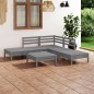 vidaXL Set Salotto da Giardino 6 pz in Legno Massello di Pino Grigio vidaXL Set Salotto da Giardino 6 pz in Legno Massello di Pino Grigio