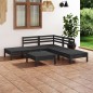vidaXL Set Salotto da Giardino 6 pz in Legno Massello di Pino Nero vidaXL Set Salotto da Giardino 6 pz in Legno Massello di Pino Nero