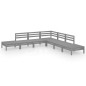 vidaXL Set Salotto da Giardino 7 pz in Legno Massello di Pino Grigio vidaXL Set Salotto da Giardino 7 pz in Legno Massello di Pino Grigio
