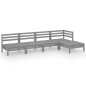 vidaXL Set Salotto da Giardino 5 pz in Legno Massello di Pino Grigio vidaXL Set Salotto da Giardino 5 pz in Legno Massello di Pino Grigio