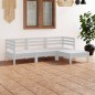 vidaXL Set Salotto da Giardino 4 pz in Legno Massello di Pino Bianco vidaXL Set Salotto da Giardino 4 pz in Legno Massello di Pino Bianco
