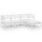 vidaXL Set Salotto da Giardino 4 pz in Legno Massello di Pino Bianco vidaXL Set Salotto da Giardino 4 pz in Legno Massello di Pino Bianco