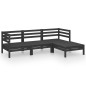 vidaXL Set Salotto da Giardino 4 pz in Legno Massello di Pino Nero vidaXL Set Salotto da Giardino 4 pz in Legno Massello di Pino Nero