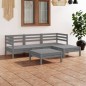 vidaXL Set Salotto da Giardino 5 pz in Legno Massello di Pino Grigio vidaXL Set Salotto da Giardino 5 pz in Legno Massello di Pino Grigio