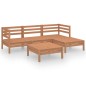 vidaXL Set Divani da Giardino 5 pz in Legno Massello di Pino Miele