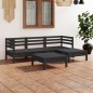 vidaXL Set Salotto da Giardino 5 pz in Legno Massello di Pino Nero vidaXL Set Salotto da Giardino 5 pz in Legno Massello di Pino Nero