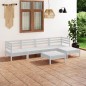 vidaXL Set Salotto da Giardino 6 pz in Legno Massello di Pino Bianco vidaXL Set Salotto da Giardino 6 pz in Legno Massello di Pino Bianco