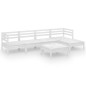 vidaXL Set Salotto da Giardino 6 pz in Legno Massello di Pino Bianco vidaXL Set Salotto da Giardino 6 pz in Legno Massello di Pino Bianco