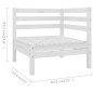 vidaXL Set Salotto da Giardino 6 pz in Legno Massello di Pino Bianco vidaXL Set Salotto da Giardino 6 pz in Legno Massello di Pino Bianco