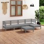 vidaXL Set Divani da Giardino 6 pz in Legno Massello di Pino Grigio vidaXL Set Divani da Giardino 6 pz in Legno Massello di Pino Grigio