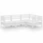 vidaXL Set Salotto da Giardino 4 pz in Legno Massello di Pino Bianco