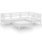 vidaXL Set Salotto da Giardino 5 pz in Legno Massello di Pino Bianco vidaXL Set Salotto da Giardino 5 pz in Legno Massello di Pino Bianco
