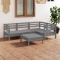vidaXL Set Salotto da Giardino 5 pz in Legno Massello di Pino Grigio vidaXL Set Salotto da Giardino 5 pz in Legno Massello di Pino Grigio