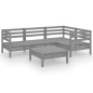 vidaXL Set Salotto da Giardino 5 pz in Legno Massello di Pino Grigio vidaXL Set Salotto da Giardino 5 pz in Legno Massello di Pino Grigio