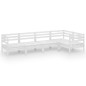 vidaXL Set Salotto da Giardino 5 pz in Legno Massello di Pino Bianco vidaXL Set Salotto da Giardino 5 pz in Legno Massello di Pino Bianco